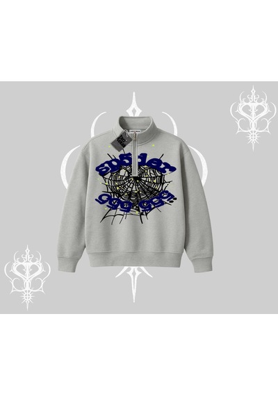 Startmore Beyaz Yarım Fermuarlı Sweatshirt Sp55der Gri