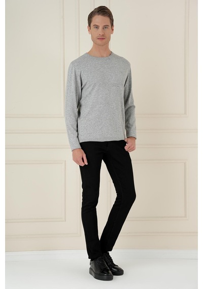 Efor Tr 875 Slim Fit Gri Klasik Triko Gri