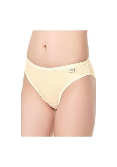 12 Li Paket Tutku Bayan Düz Bikini Külot Ten