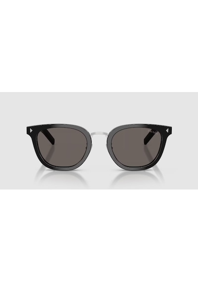 Prada Pr C01sd 16k731 52 Unisex Aynalı Oval Siyah Kemik Güneş Gözlüğü Siyah