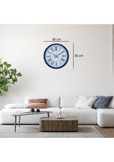 Lacivert 36 Cm Dekoratif Duvar Saati Diğer 03401506