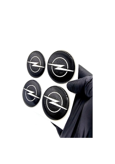Opel Tasarım Damla Sticker Siyah Opel Jant Göbeği 5.5cm Uyumlu