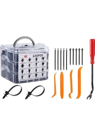 Durukar 630 Adet Trim Klips Seti Oto Panel, Kapı Döşeme, Tampon Ve Pervaz İçin Evrensel Raptiye B