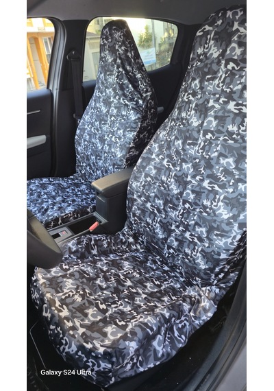 Kamuflaj 3d Baskı Otomobil Servis Kılıfı Ön Ve Arka 4parça Takım Ve Yastik Kemer 1.kalite Li 1 Takım