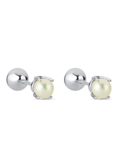 4 - 5,5 Mm İkili Tragus Doğal İnci Çift Taraflı Top Piercing Beyaz Beyaz