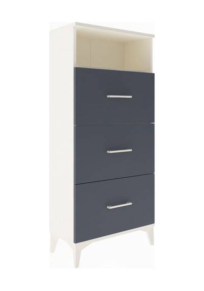 Arges Dolap Tek Raflı 3 Çekmeceli 60x30x134 Aytaşı-antrasit Aytaşı