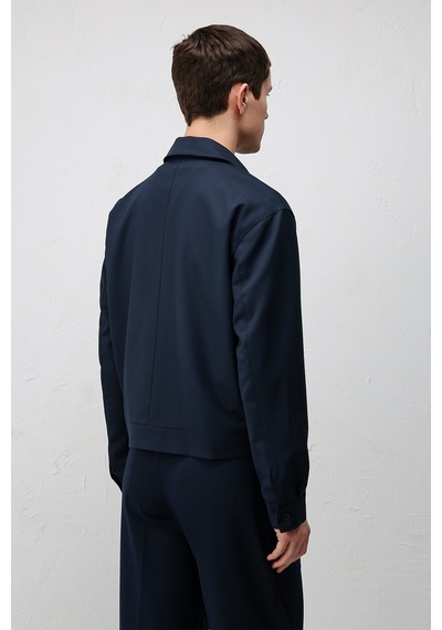 Antioch Relaxed Fit Fermuarlı Erkek Mont Lacivert