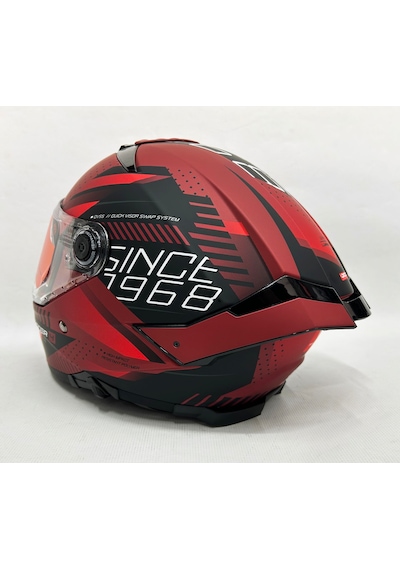 Şeffaf Güneş Vizörlü + Mt Thunder 4sv Luminence D5 Kapalı Kask Mat Kırmızı - Siyah