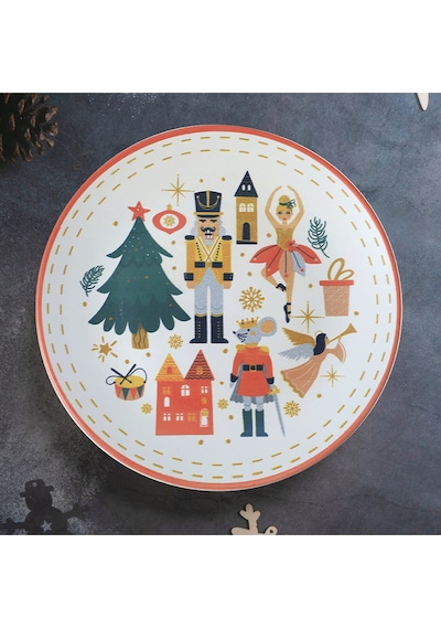 Keramika New Year Kurşun Asker Servis Tabağı 26 Cm 21653 Çok Renkli