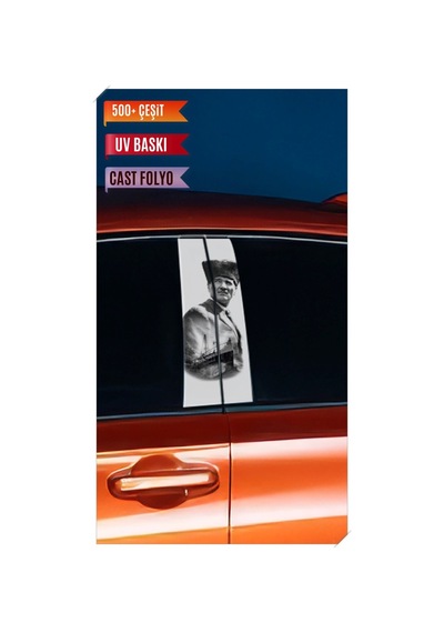 Araç Kapı Direk Kaplama Folyosu Atatürk Desenli Sağ Sol Takım 2 Adet - 22x50 Cm Görsel - 785711083