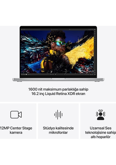 Apple Macbook Pro MX2W3TU/A M4 Max 48 GB 1 TB 16.2" MacOS Dizüstü Bilgisayar