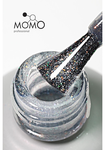 Momo Professional Kalıcı Oje S006 Renkli Simli Şeffaf 4 Ml
