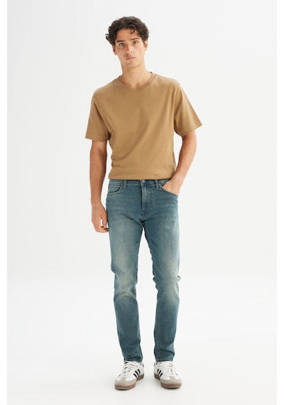 Lee Pamuklu Slim Fit Dar Kesim Cepli Esnek Jean Denim Kot Pantolon Gri