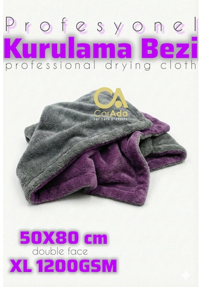 Twisted Pile Oto Kurulama Ve Temizlik Havlusu Gri/mor 1200 Gsm / 50cmx80cm