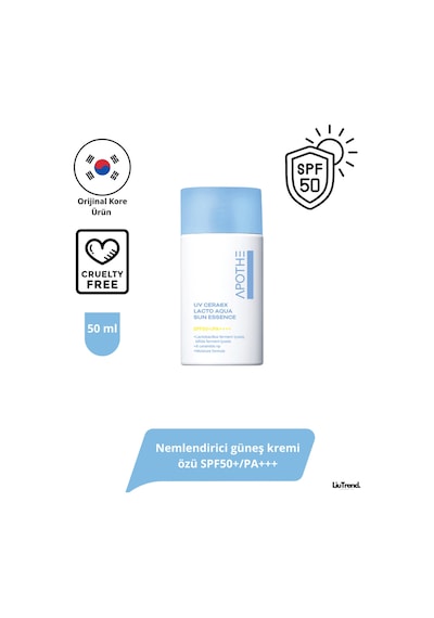 Apothe Uv Cera6x Lacto Aqua Sun Ess. Spf50+/pa+++ 50 Ml Nemlendirici Güneş Kremi Özü
