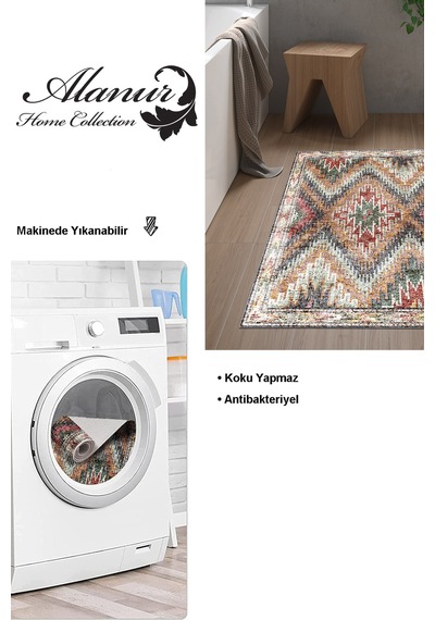 Dekoreko Kaymaz Taban Djt Banyo Halısı Trend Iskandinav F5003 Renkli