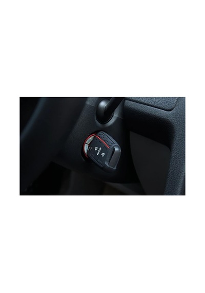 Volkswagen Golf 7 İle Uyumlu Siyah Kırmızı Çizgili Silikon Anahtar Kabı Kılıfı Standart