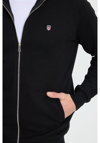 Tudors Erkek Slim Fit Dar Kesim Pamuklu Tam Fermuarlı Çift Cepli Dik Yaka Siyah Sweatshirt Hırka-41891 Siyah Tudors Erkek Slim Fit Dar Kesim Pamuklu Tam Fermuarlı Çift Cepli Dik Yaka Siyah Sweatshirt Hırka-41891 Siyah