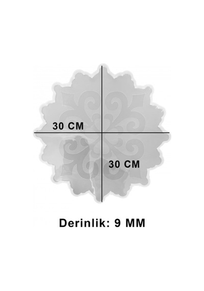 Epoksi Dişli Motifli Tepsi Kalıp 30 Cm Şeffaf