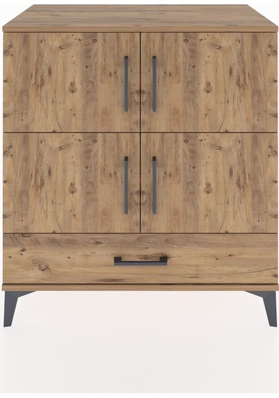 Hyperion Şifonyer 4 Raflı Tek Çekmeceli 4 Kapaklı 88x44x96 Ça... Çam