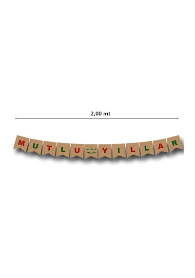 Mutlu Yıllar Kraft Karton Banner - 2,00 Mt