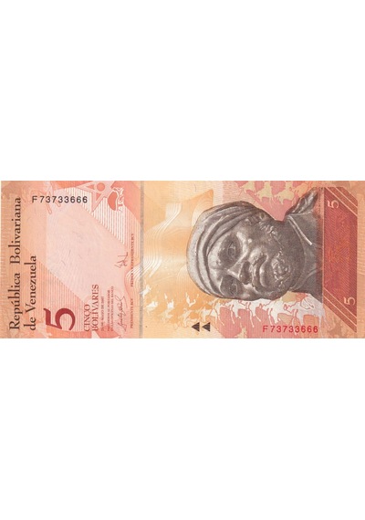 Venezuela, 5 Bolivar 2007 P 89 Çil Eski Yabancı Kağıt Para