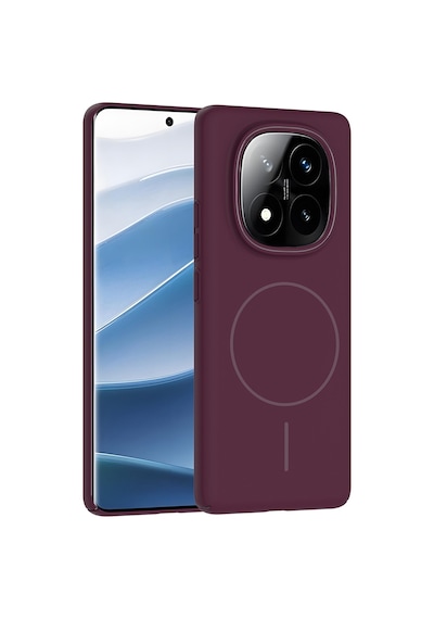Zore Redmi Note 14 Pro Plus Kılıf Magsafe Şarj Özellikli Ogaa Ruby Silikon Kapak - Mürdüm Şeffaf