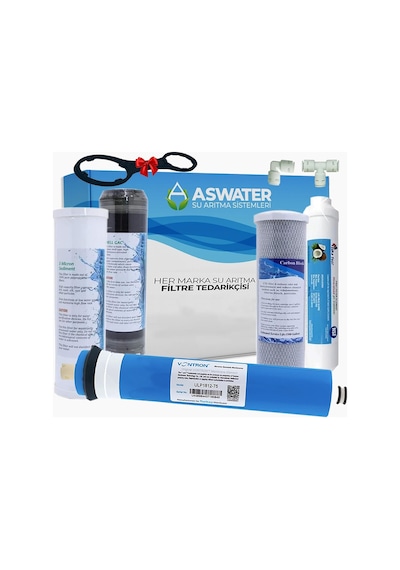As Water Ihlas Aura Cebilon -compact-uyumlu 5 Aşamalı Açık Kasa Filtre Seti Vontron Membranlı Diğer
