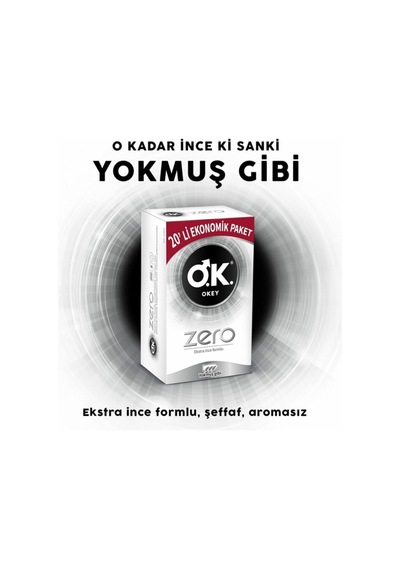 Okey Zero Ekstra İnce Formlu Prezervatif 20'li