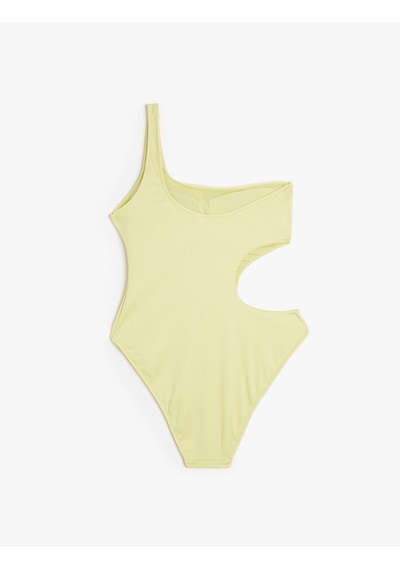 Koton Dokulu Cutout Detaylı Tek Omuz Mayokini Sarı 5sak20046mm Sarı