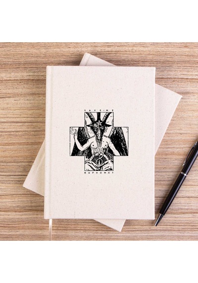Baphomet Save Me Çizgisiz Kanvas Defter Krem