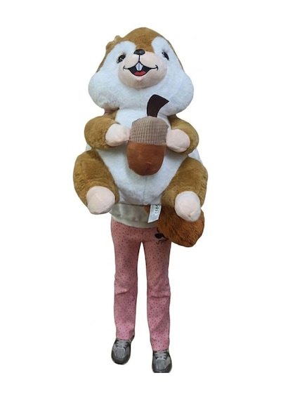 Sevimli Peluş Sincap 50 Cm - Dev Pofuduk Kuyruklu Özel Tasarım Hediye Peluşu