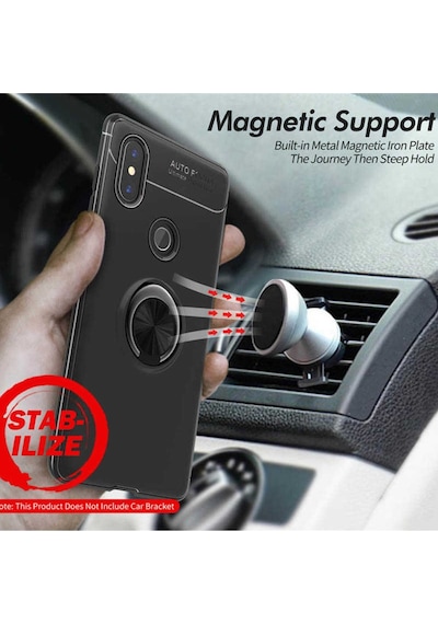 Xiaomi Mi A2 Yüzüklü Manyetik Ravel Kilif Kirilmaz Ekran Koruyucu 514180259