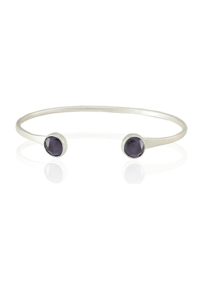 Kadir Jewellery 925 Ayar Gümüş Kaplama El İşçiliği Zirkon Taşlı Kadın Charm Bileklik Mor
