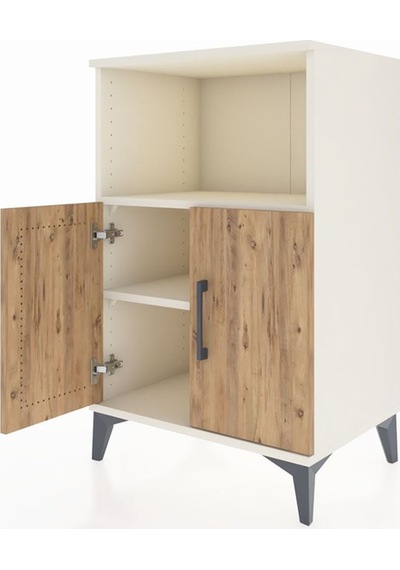 Hyperion Komodin 2 Raflı 2 Kapaklı 60x44x96 Aytaşı-çam Aytaşı