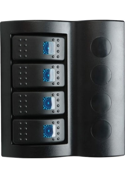 Bfy 4'Lü Switch Işıklı Ve Otomatik Sigortalı Mavi Panel Mavi