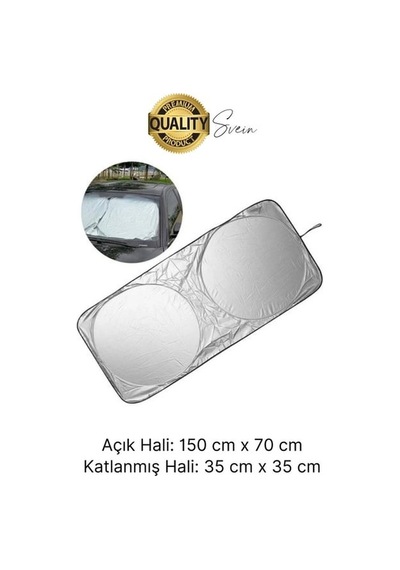 Carub Katlanabilir Ön Cam Araba Güneşliği Uv Işık Engelleyici Isı Koruması Perde Çantalı Koruma Gölgelik