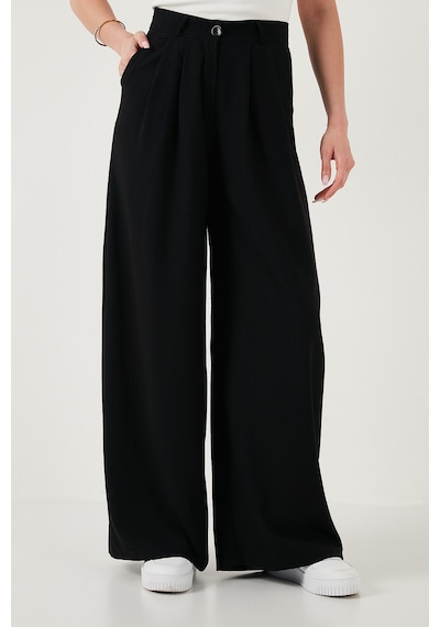 Lela Wide Leg Yüksek Bel Geniş Paça Palazzo Bayan Pantolon 5866290 Siyah