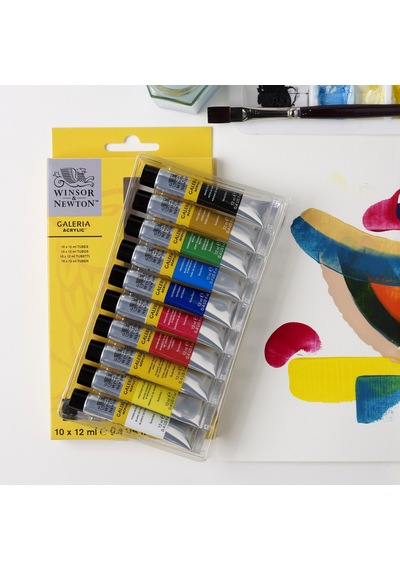 Winsor & Newton 2190605 Galeria Akrilik Boya Seti, Çok Renkli, 10 Renkli Ba Lang Ç Seti, 12 Mililitre 0,15 L