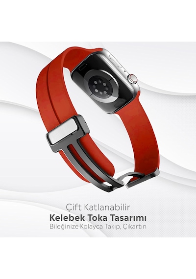 Apple Watch Series Se/11/10/9/8/7/6/5/4/3 İle Uyumlu Silikon Kordon Bbl84 Çok Renkli