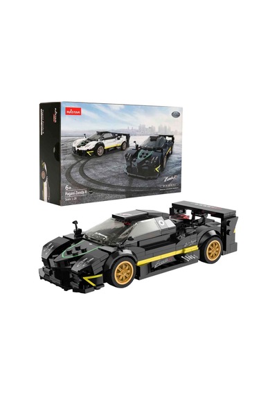 Pagani Zonda R Siyah Yapı Blokları Oyuncak Araba 387 Parça 1/28 Metalik Siyah Maket Seti