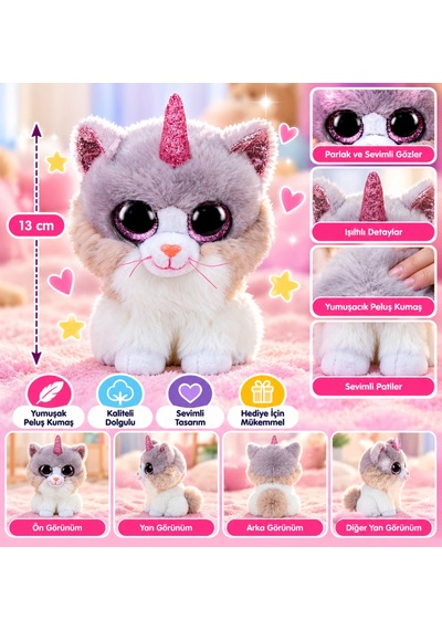 Ty Beanie Boos Peluş Unicorn Kedi Asher 13 Cm Nhr