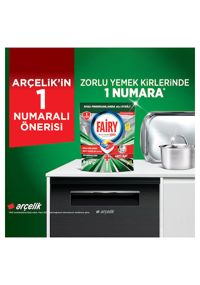 Fairy Platinum Limon Kokulu Bulaşık Makinesi Deterjanı 72 Tablet