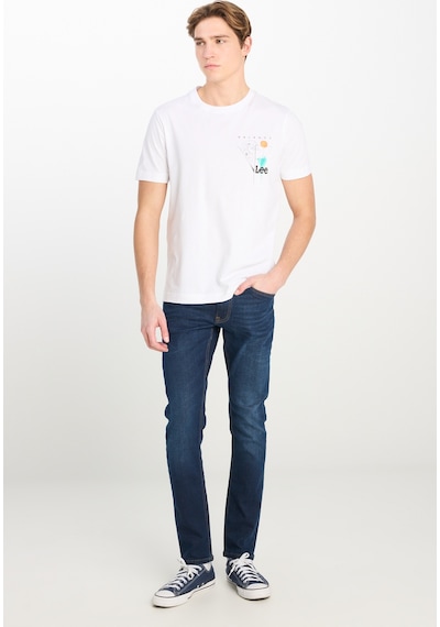 Lee Luke Slim Fit Düşük Bel Denim Esnek Jean Kot Pantolon Deep Blue