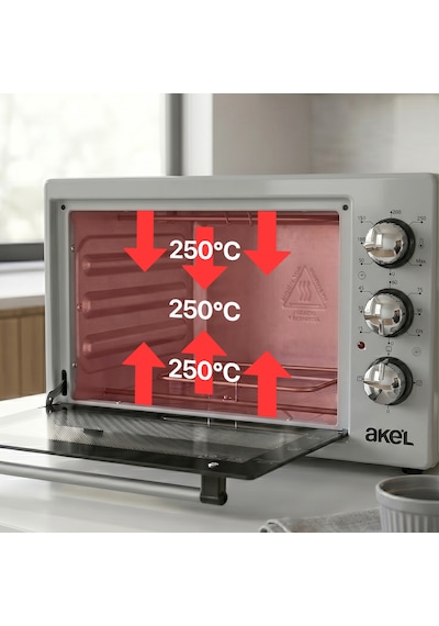 Akel AF340L 34 L Gri Mini/Midi Fırın