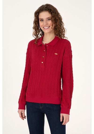 U.s. Polo Assn. Kadın Sweatshirt 50313553-vr104 Koyu Frambuaz/dark Raspberry
