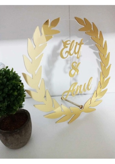 Estölye Pleksi Başak Model Isimlik Söz , Nişan , Masa Üstü Isimlik