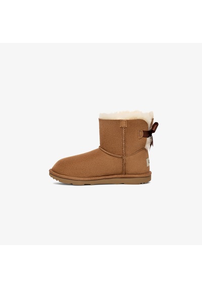 Ugg Mini Bailey Bow Çocuk Kahverengi Bot Düz 1017397k Kahverengi