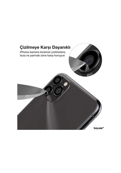 Apple Uyumlu   iPhone 14 Pro Max Kamera Koruyucu Lens Mercek Metal Çerçeveli 3lü Set Siyah Black