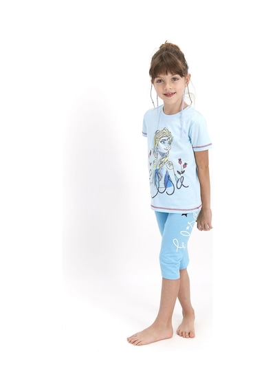 Frozen Kız Çocuk Kapri Tayt Takımı D4511-3 21y Su Yesılı
